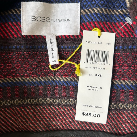 BCBGeneration Red and Blue long vest jacket with Striking Stripes - Picture 4 of 7